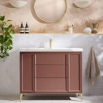 Scudo Bota Freestanding 1000mm Vanity Unit & Basin Earth Red