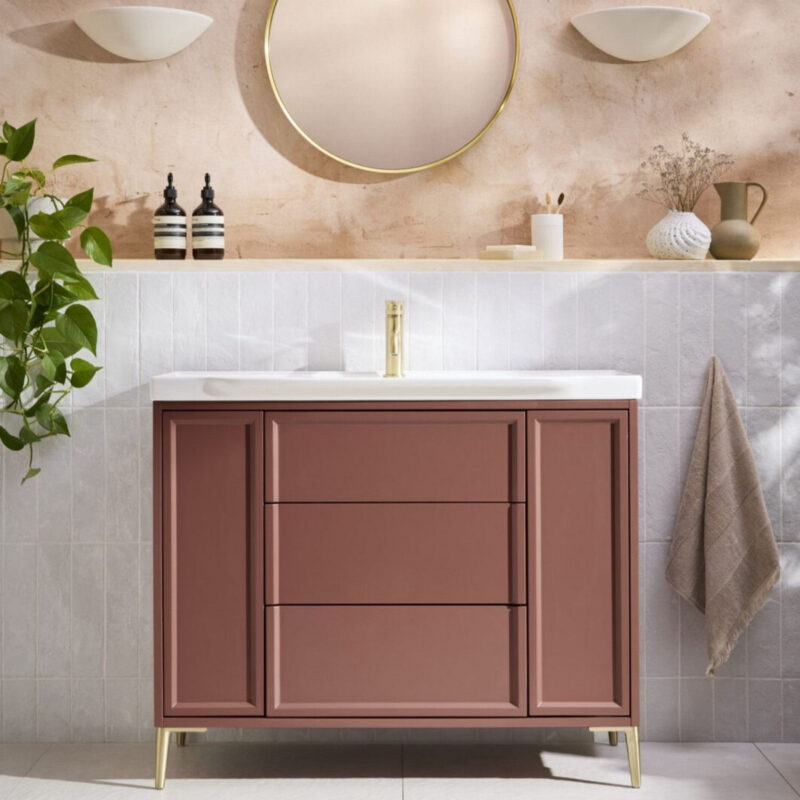 Scudo Bota Freestanding 1000mm Vanity Unit & Basin Earth Red