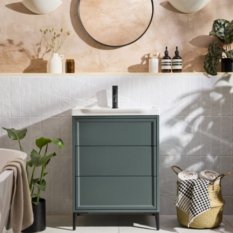 Scudo Bota Freestanding 500mm Vanity Unit & Basin Parisian Green