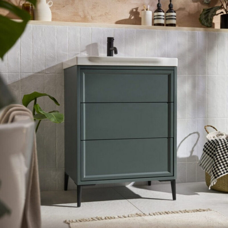 Scudo Bota Freestanding 500mm Vanity Unit & Basin Parisian Green