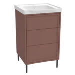 Scudo Bota Freestanding 500mm Vanity Unit & Basin Earth Red