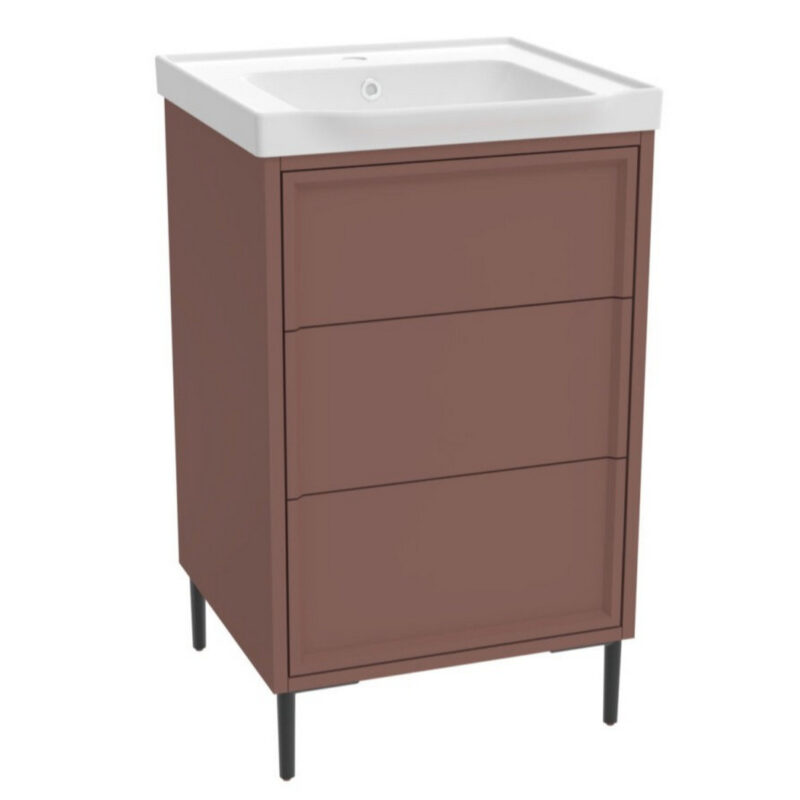 Scudo Bota Freestanding 500mm Vanity Unit & Basin Earth Red Scudo Bota Freestanding 500mm Vanity Unit & Basin Earth Red