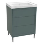 Scudo Bota Freestanding 600mm Vanity Unit & Basin Parisian Green