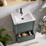 Scudo Bota Freestanding 600mm Vanity Unit & Basin Parisian Green