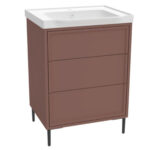 Scudo Bota Freestanding 600mm Vanity Unit & Basin Earth Red