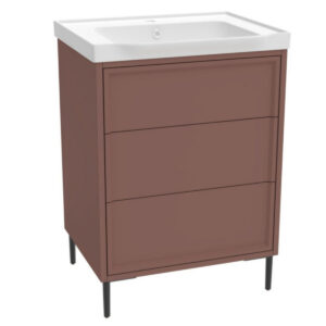 Scudo Bota Freestanding 600mm Vanity Unit & Basin Earth Red