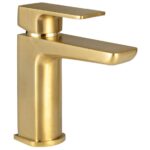 Scudo Muro Mono Basin Mixer Tap Brushed Brass