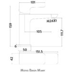 Scudo Muro Mono Basin Mixer Tap Brushed Brass