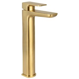 Scudo Muro Brushed Brass High Rise Mono Basin Mixer Tap