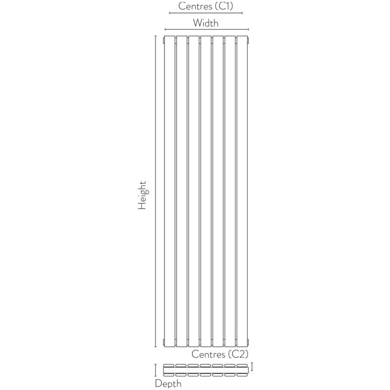 Scudo Bravo Double Designer Radiator 1800 x 476mm White