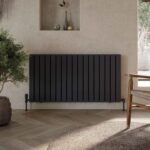 Scudo Bravo 600 x 1158mm Horizontal Double Panel Designer Radiator Anthracite