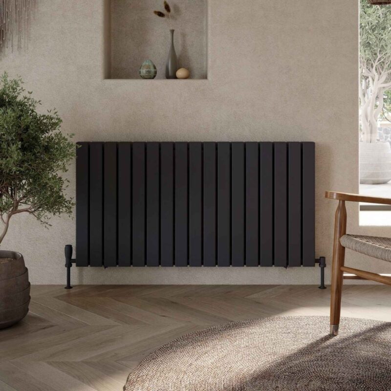 Scudo Bravo 600 x 1158mm Horizontal Double Panel Designer Radiator Anthracite