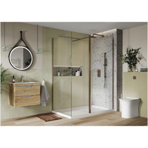 Scudo S8 8mm Clear Glass Brushed Bronze Flipper Panel