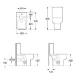 Scudo Choices 600 Short Projection Open Back Pan with Cistern & Soft Closing Seat