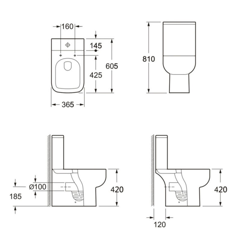 Scudo Choices 600 Short Projection Open Back Pan with Cistern & Soft Closing Seat