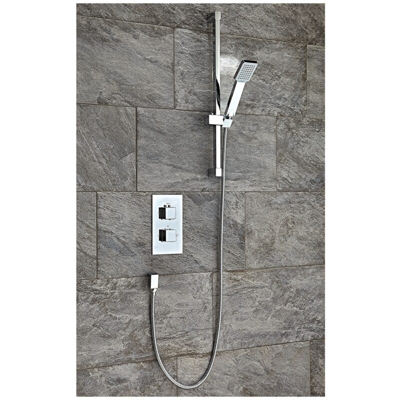 Scudo Twin Square Handle 1 Outlet Concealed Shower Valve