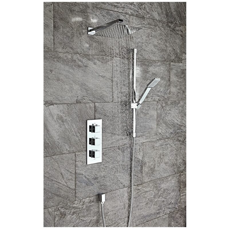 Scudo Triple Square Handle 3 Outlet Concealed Shower Valve