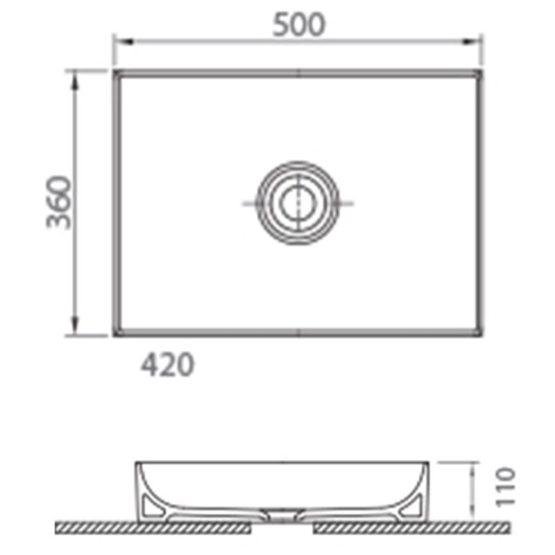 Scudo Stance 500mm Countertop Basin