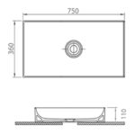 Scudo Stance 750mm Countertop Basin