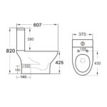 Scudo Deia Rimless Open Back Pan with Cistern & Soft Closing Seat