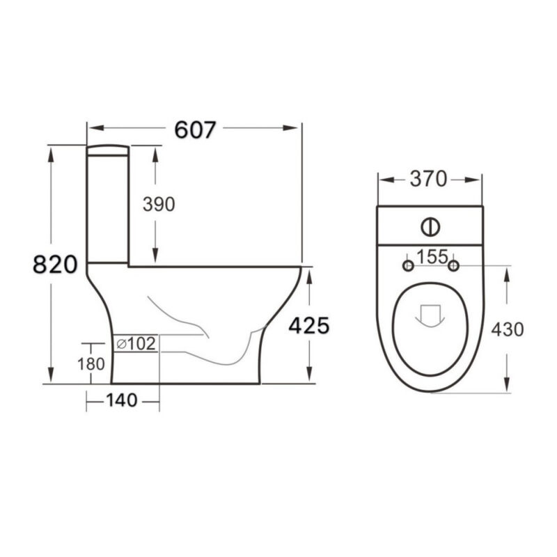 Scudo Deia Rimless Open Back Pan with Cistern & Soft Closing Seat