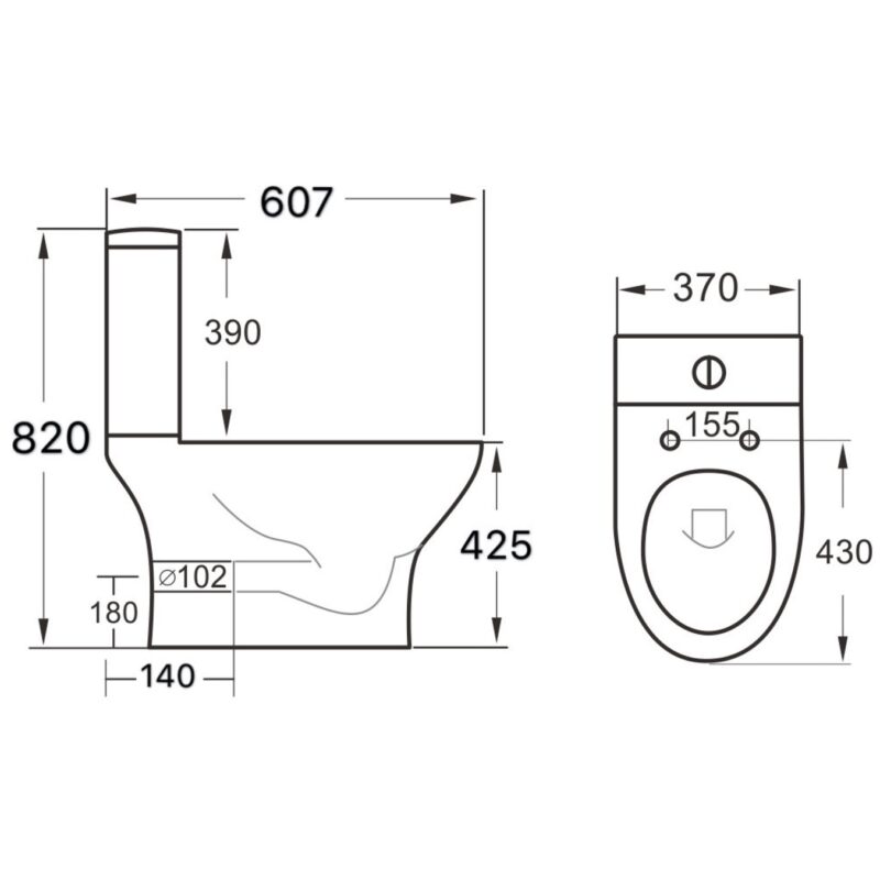 Scudo Deia Rimless Open Back WC Pan 425mm