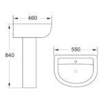 Scudo Deia / Belini 550mm Basin & Pedestal