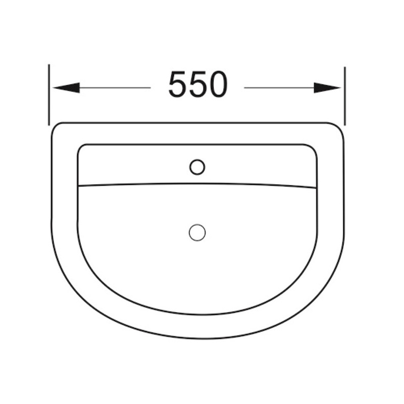 Scudo Deia / Belini 550mm Basin & Semi Pedestal