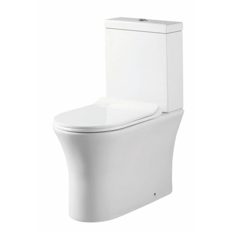 Scudo Deia Rimless Comfort Height Closed Back Pan with Cistern & Soft Closing Seat