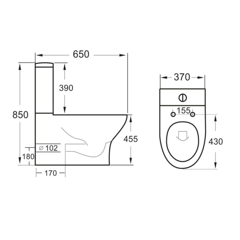 Scudo Deia Rimless Comfort Height Closed Back Pan with Cistern & Soft Closing Seat