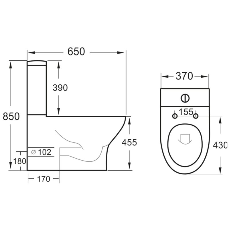Scudo Deia Rimless Comfort Height Closed Back WC Pan 455mm