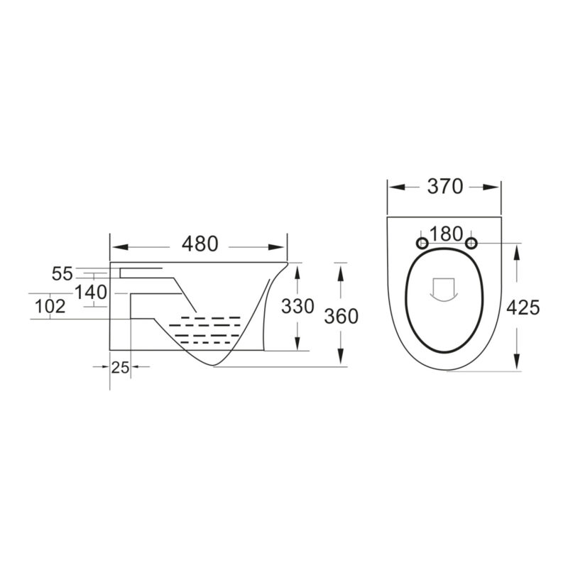 Scudo Deia Rimless Wall Hung Pan & Soft Closing Seat