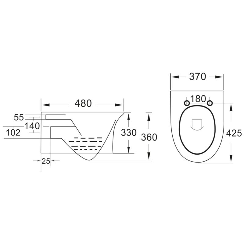 Scudo Deia Rimless Wall Hung WC Pan