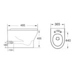 Scudo Deia Rimless Comfort Height Back to Wall Pan & Soft Closing Seat