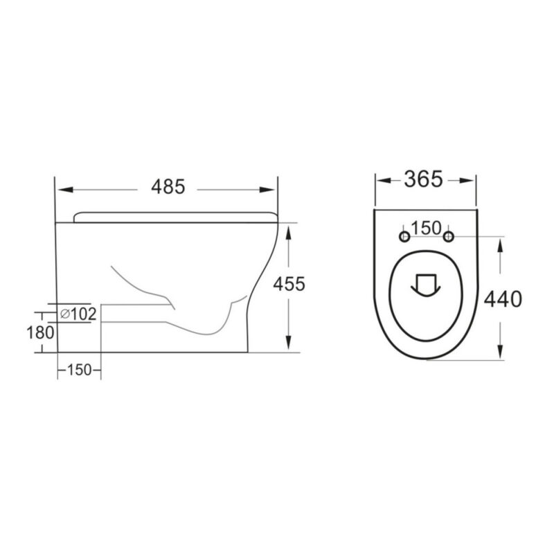 Scudo Deia Rimless Comfort Height Back to Wall Pan & Soft Closing Seat