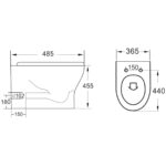 Scudo Deia Rimless Comfort Height Back To Wall WC Pan 455mm