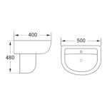 Scudo Deia / Belini 500mm Basin & Semi Pedestal