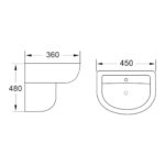 Scudo Deia / Belini 450mm Basin & Semi Pedestal