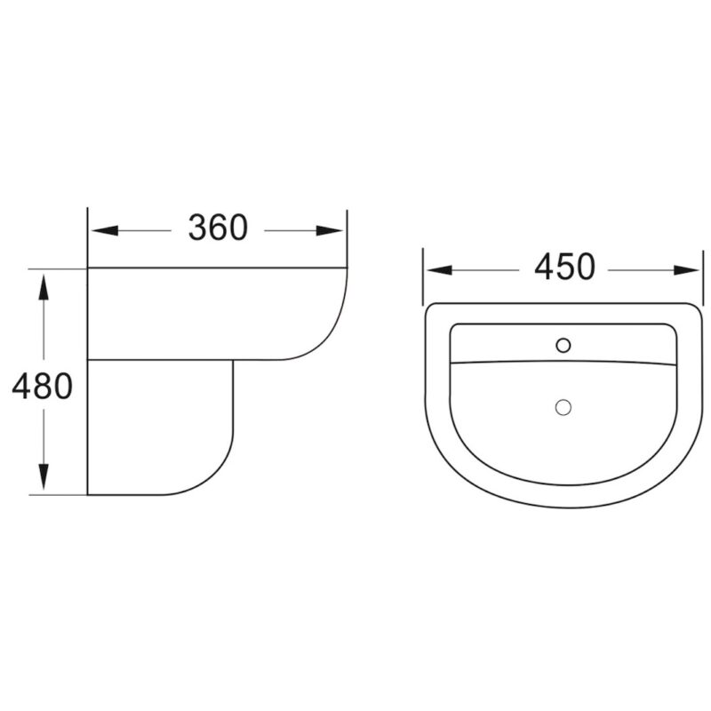 Scudo Deia / Belini 450mm One Tap Hole Basin