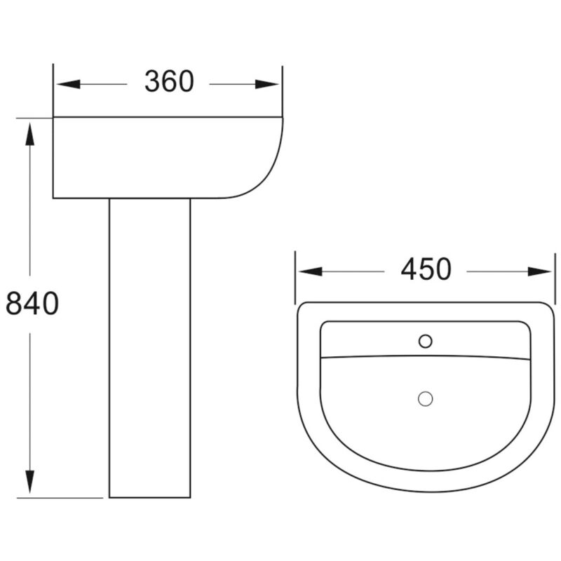Scudo Deia / Belini 450mm One Tap Hole Basin