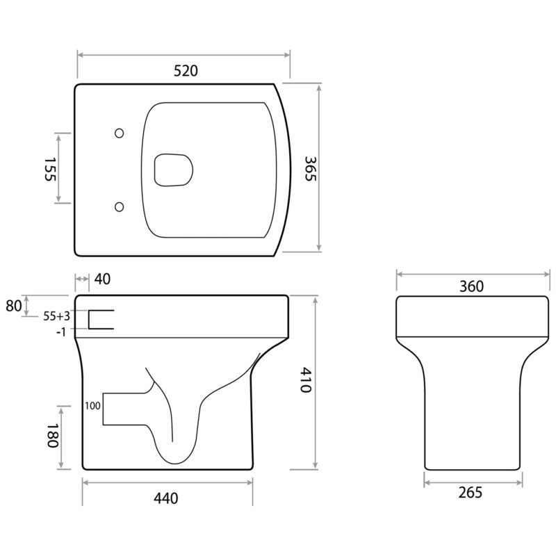 Scudo Denza Back To Wall Pan Toilet Pan