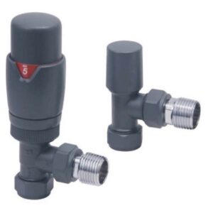 Scudo Designer TRV Angled Radiator Valves Anthracite