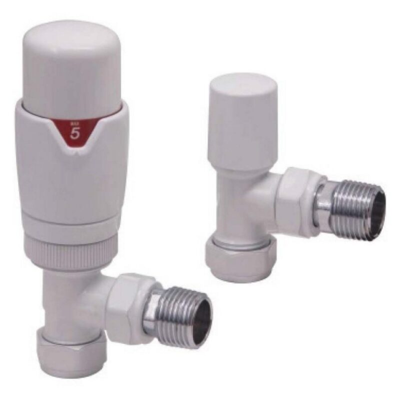 Scudo Designer TRV Angled Radiator Valves White