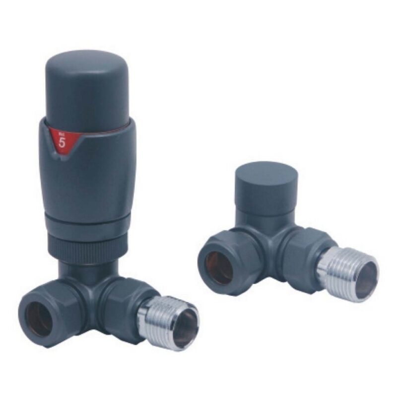 Scudo Designer TRV Corner Radiator Valves Anthracite