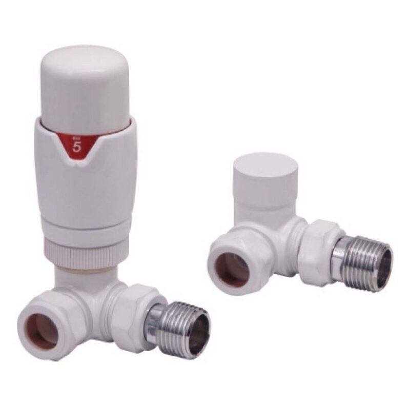 Scudo Designer TRV Corner Radiator Valves White