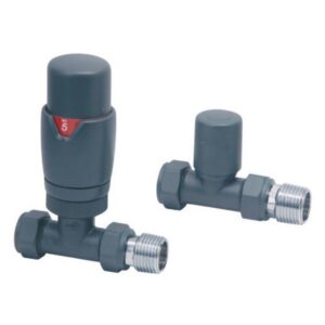 Scudo Designer TRV Straight Radiator Valves Anthracite