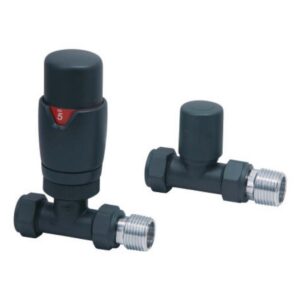 Scudo Designer TRV Straight Radiator Valves Carbon Anthracite