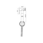 Scudo Douche Handset, Hose & Holder Brushed Brass