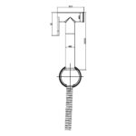Scudo Douche Handset, Flexi Hose & Holder Brushed Bronze