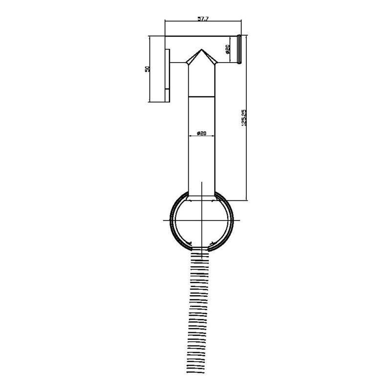 Scudo Douche Handset, Flexi Hose & Holder Brushed Bronze